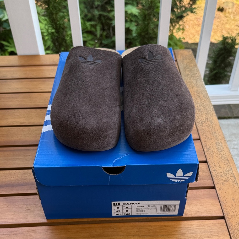 Adidas Dark Brown Suede Mules size 8 men